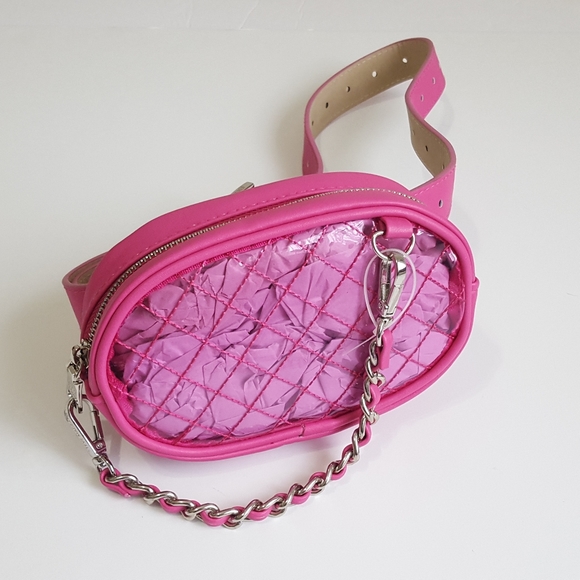 pink clear fanny pack